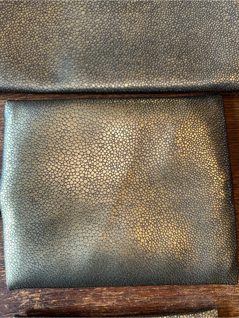 EUC Set of 3 gold Makeup Junkie Bags - mini, small, & medium like new condition